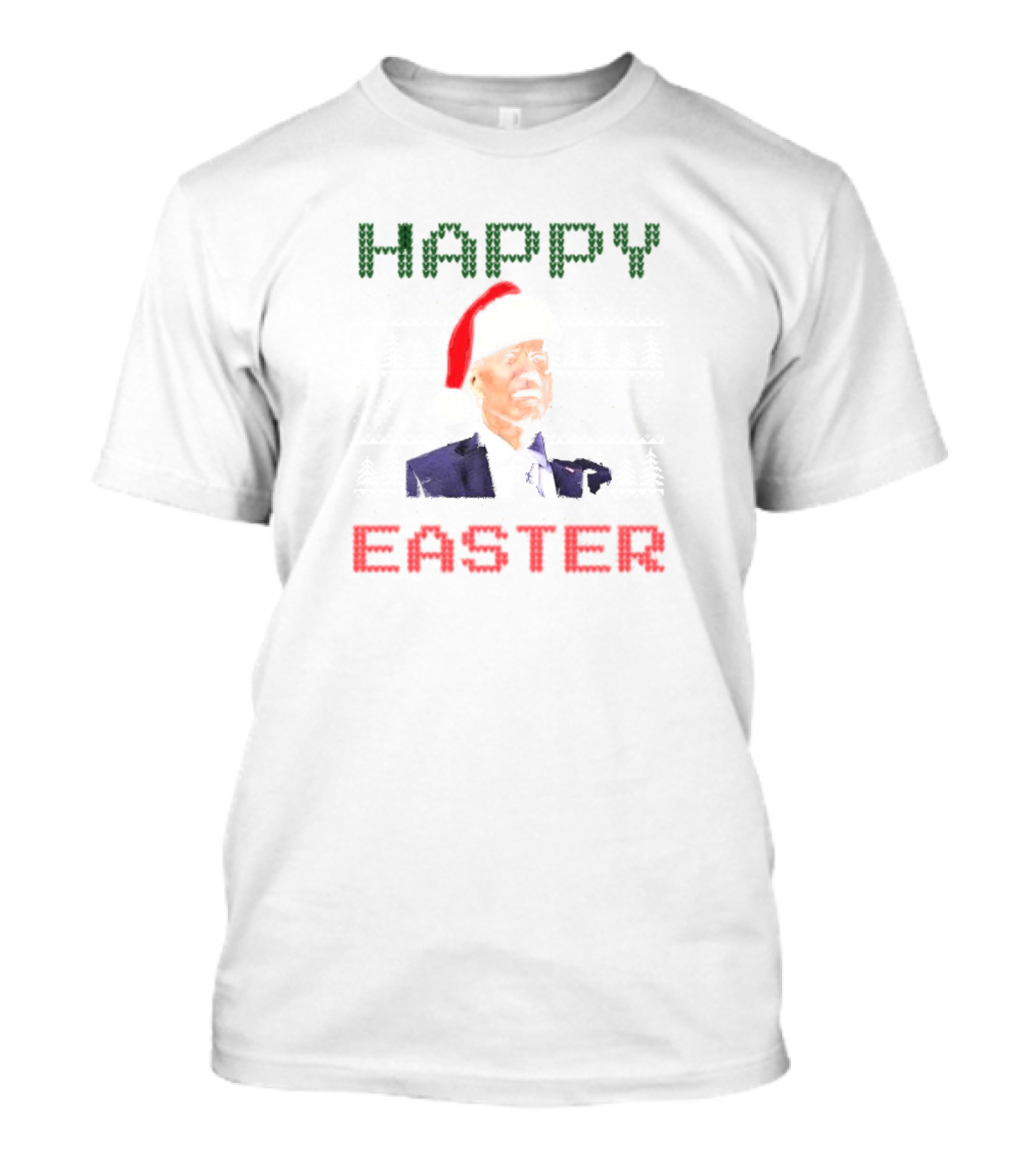 Joe Biden Happy Easter Ugly Christmas Sweater Santa Hat T-Shirt