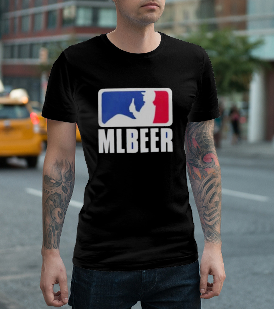 MLBEER MLB Parody Logo Funny Baseball Beer Enthusiast T-Shirt