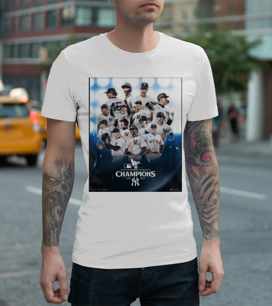 New York Yankees 2024 American League Champions Players MLB T-Shirt