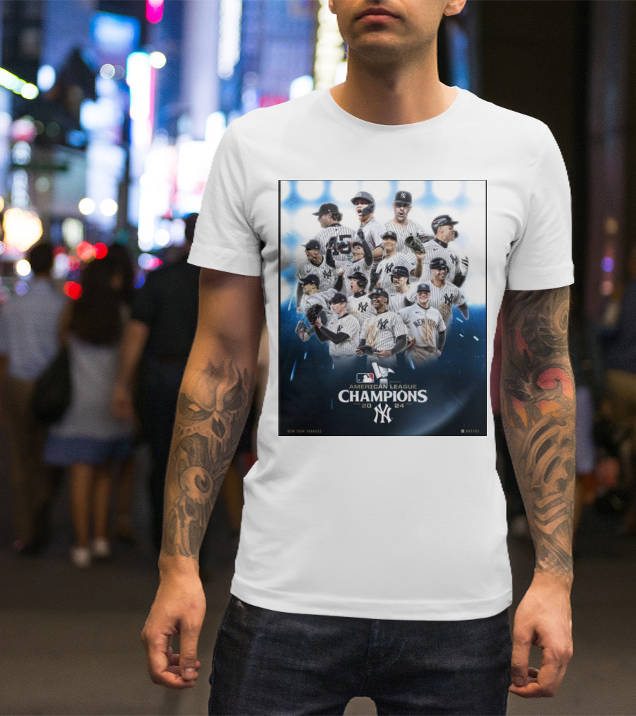 New York Yankees 2024 American League Champions Players MLB T-Shirt