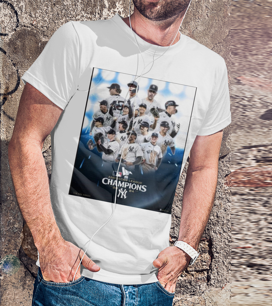 New York Yankees 2024 American League Champions Players MLB T-Shirt