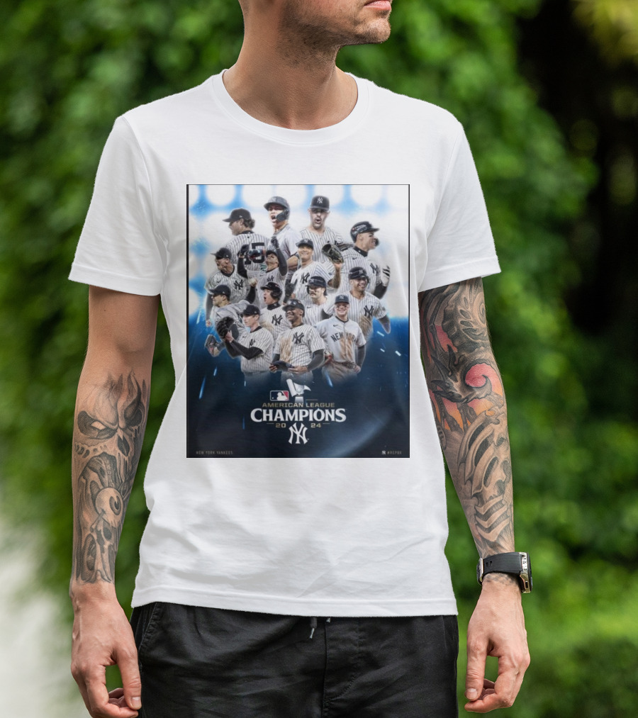 New York Yankees 2024 American League Champions Players MLB T-Shirt