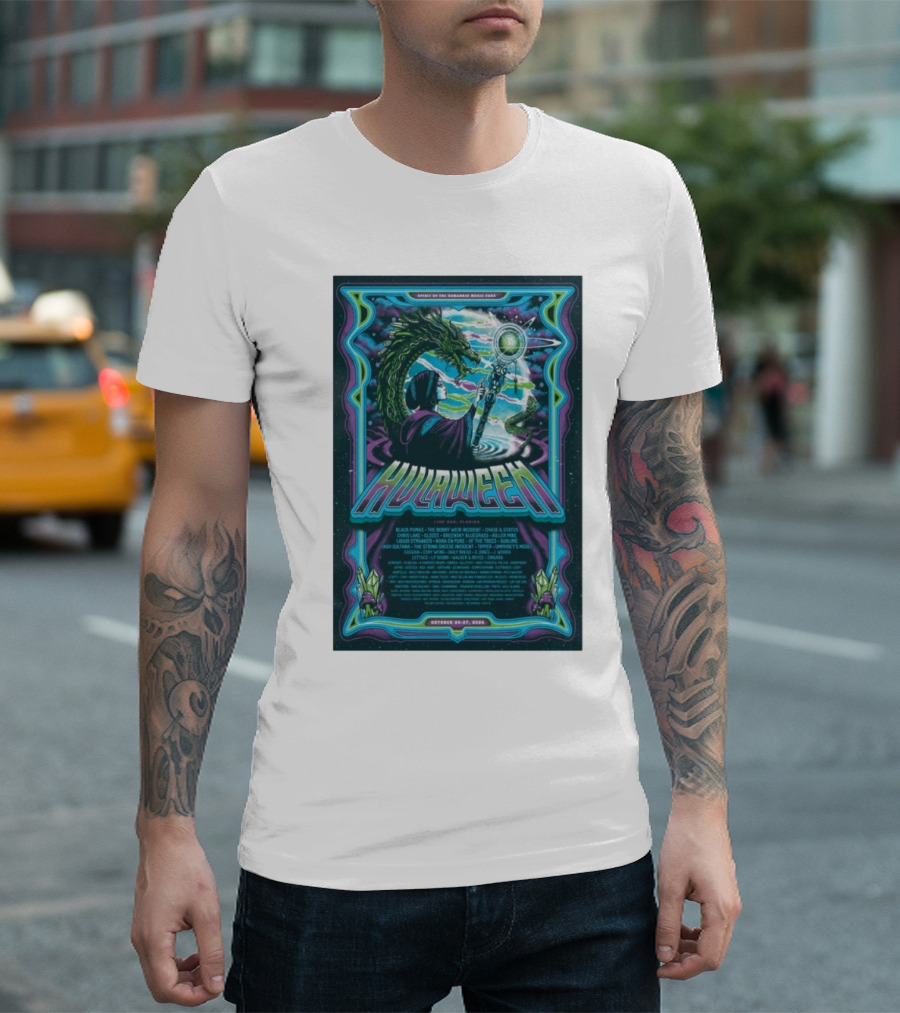 Suwannee Hulaween October 24-27 2024 Spirit of the Suwannee Music Park Live Oak FL with Black Pumas and Goose T-Shirt