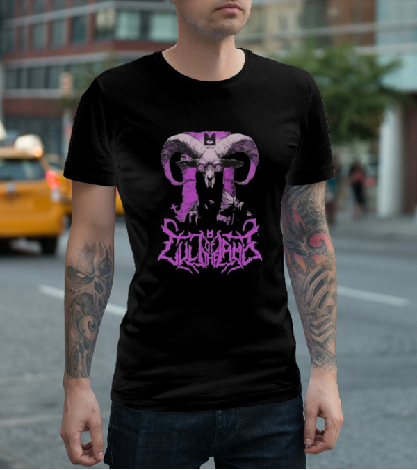 Cult Of The Lamb Unholy Goat Ram Skull Purple T-Shirt