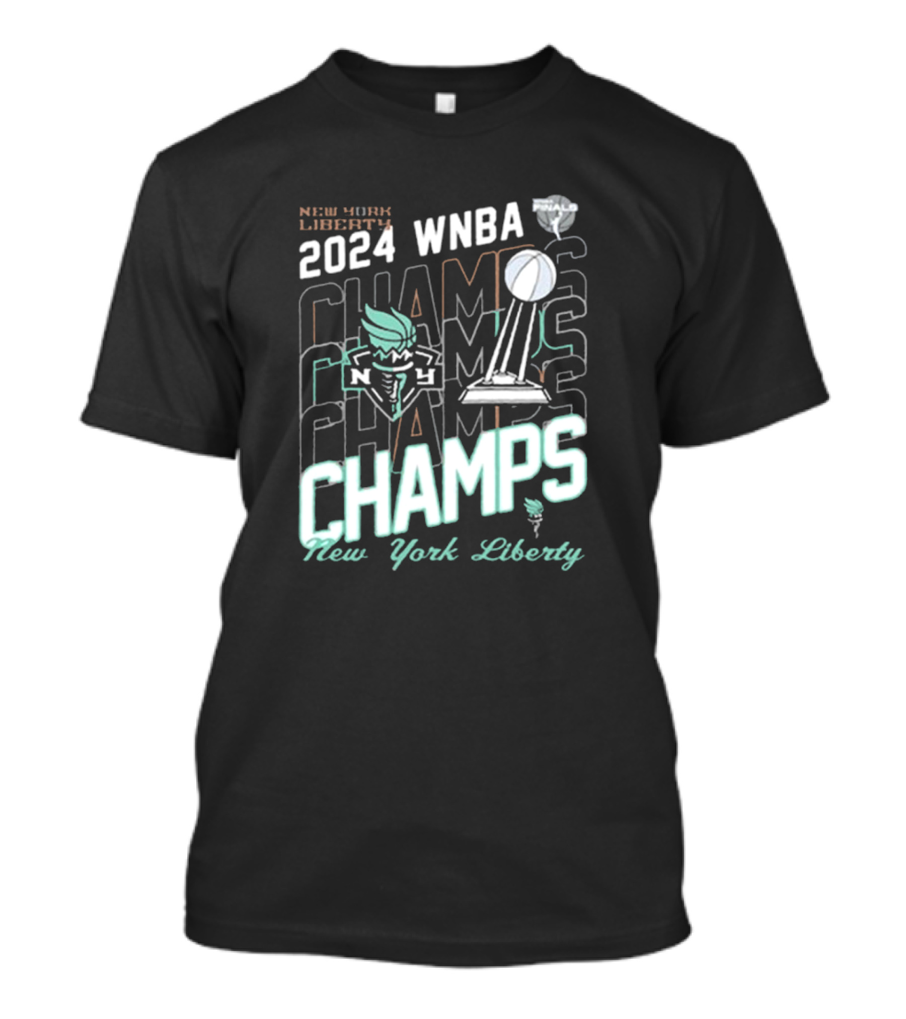 New York Liberty 2024 WNBA Champs Blackwash T-Shirt