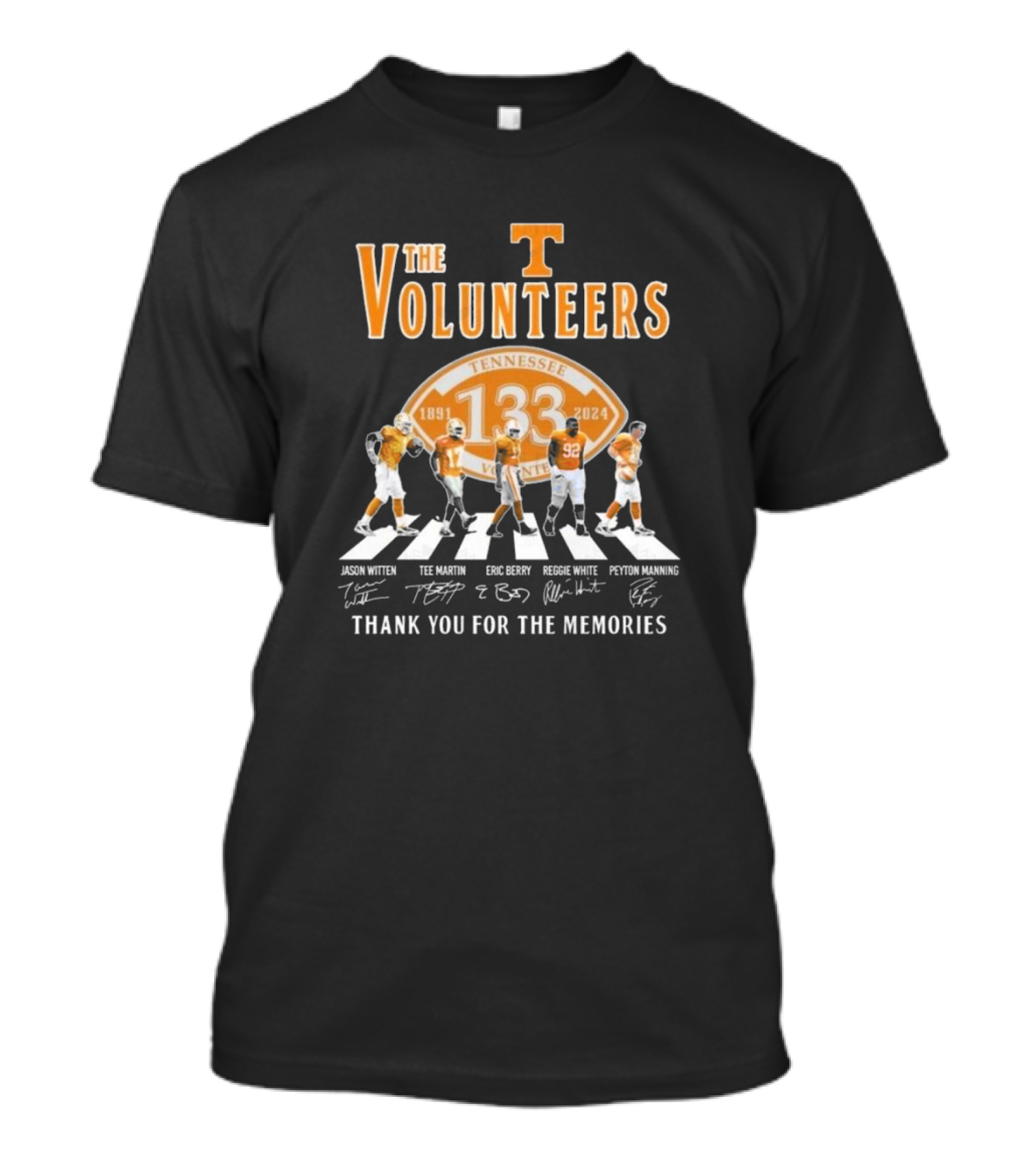 The Tennessee Volunteers 1891-2024 133rd Anniversary Walking Signatures Thank You For The Memories T-Shirt