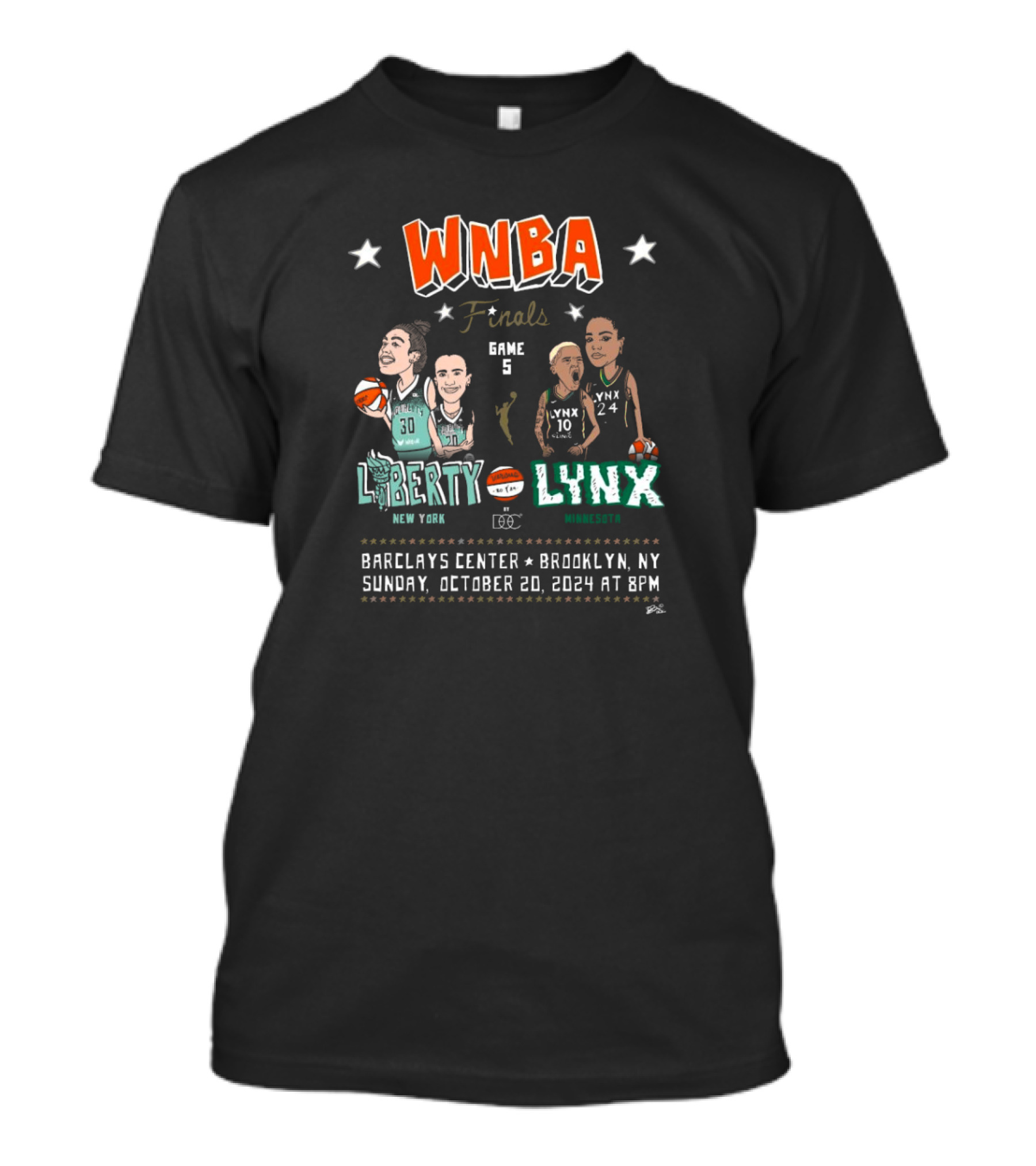 WNBA Finals Game 5 New York Liberty Vs Minnesota Lynx October 20 2024 Barclays Center Brooklyn NY T-Shirt