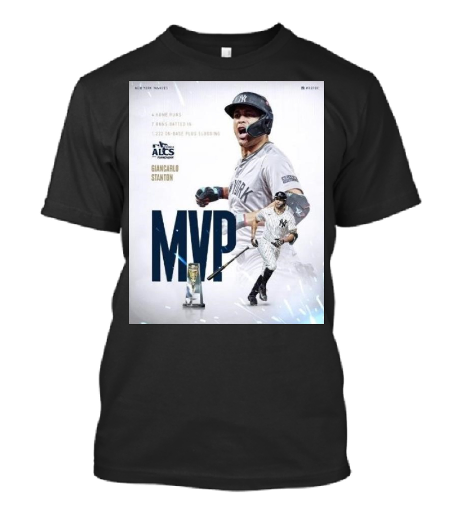 New York Yankees ALCS Giancarlo Stanton MVP Home Runs RBIs Slugging T-Shirt