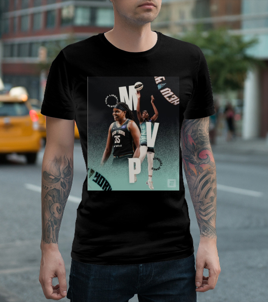 New York Liberty MVP Jonquel Jones 2024 WNBA Basketball Finals T-Shirt