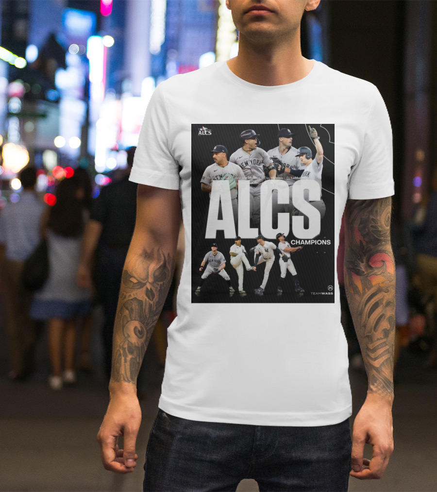ALCS Champions New York Yankees MLB Lay Holmes Giancarlo Stanton DJ LeMahieu T-Shirt