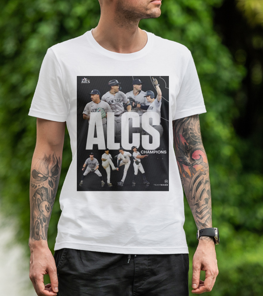 ALCS Champions New York Yankees MLB Lay Holmes Giancarlo Stanton DJ LeMahieu T-Shirt