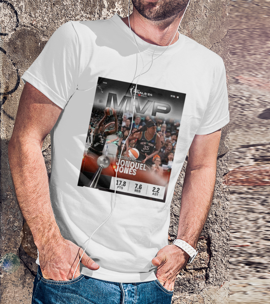 WNBA Finals ’24 MVP Jonquel Jones New York Liberty Most Valuable Player Stats T-Shirt