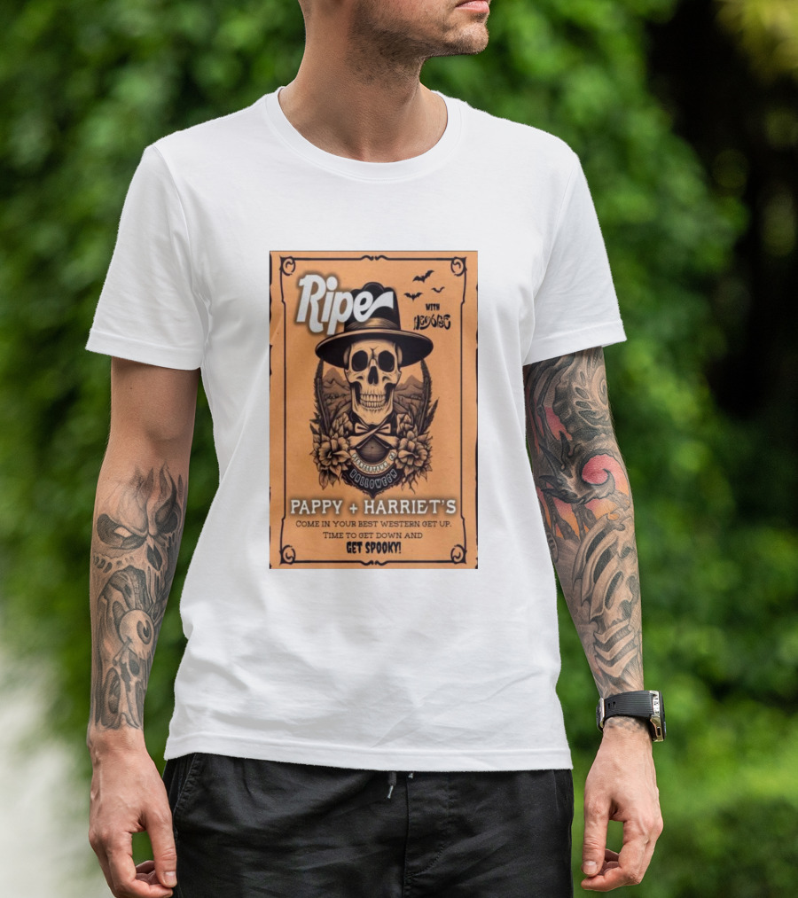 Ripe With Dogs Pappy + Harriet's Halloween Get Spooky 2024 Pioneertown CA T-Shirt