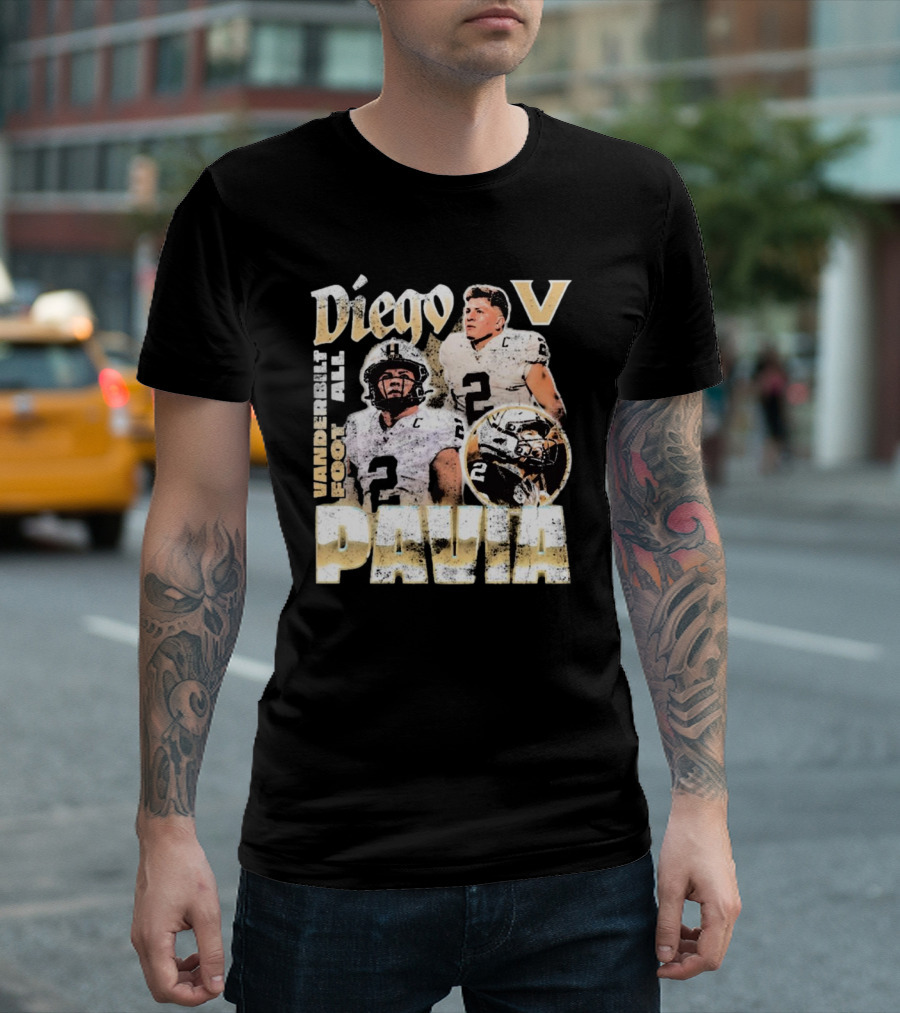 Diego Pavia Vanderbilt Football Vintage Look T-Shirt