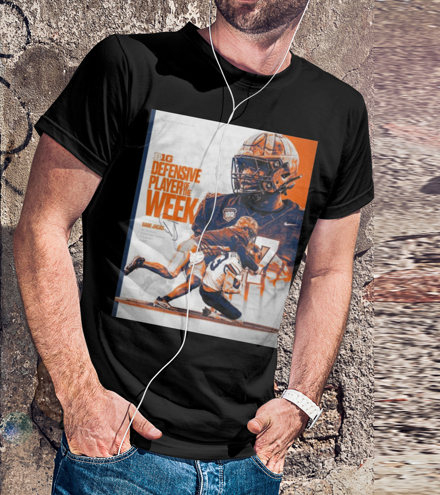 Big Ten Defensive Player Of The Week Gabe Jacas Illinois Fighting Illini Signature T-Shirt