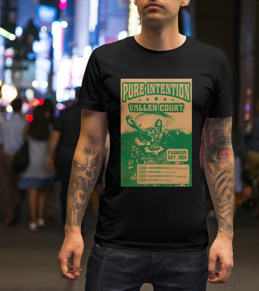Pure Intention Vallen Court Tour Florida October 2024 Jacksonville Orlando Lake Worth St. Pete T-Shirt