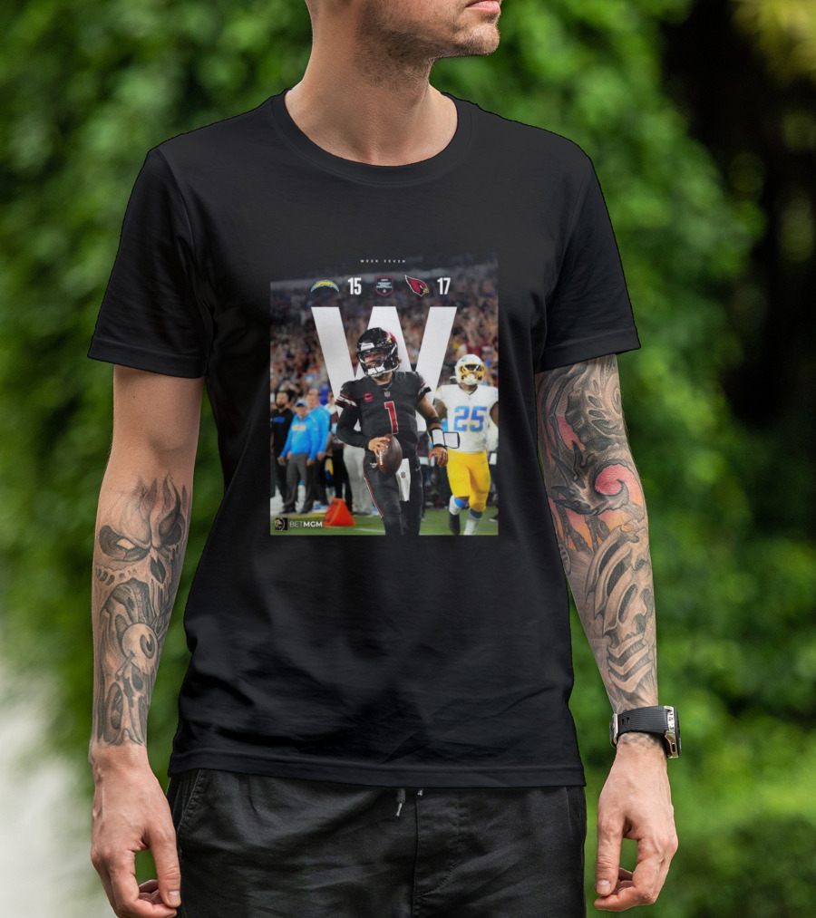 Week Seven Los Angeles Chargers 15 – 17 Arizona Cardinals Monday Night Football 2024 BetMGM T-Shirt