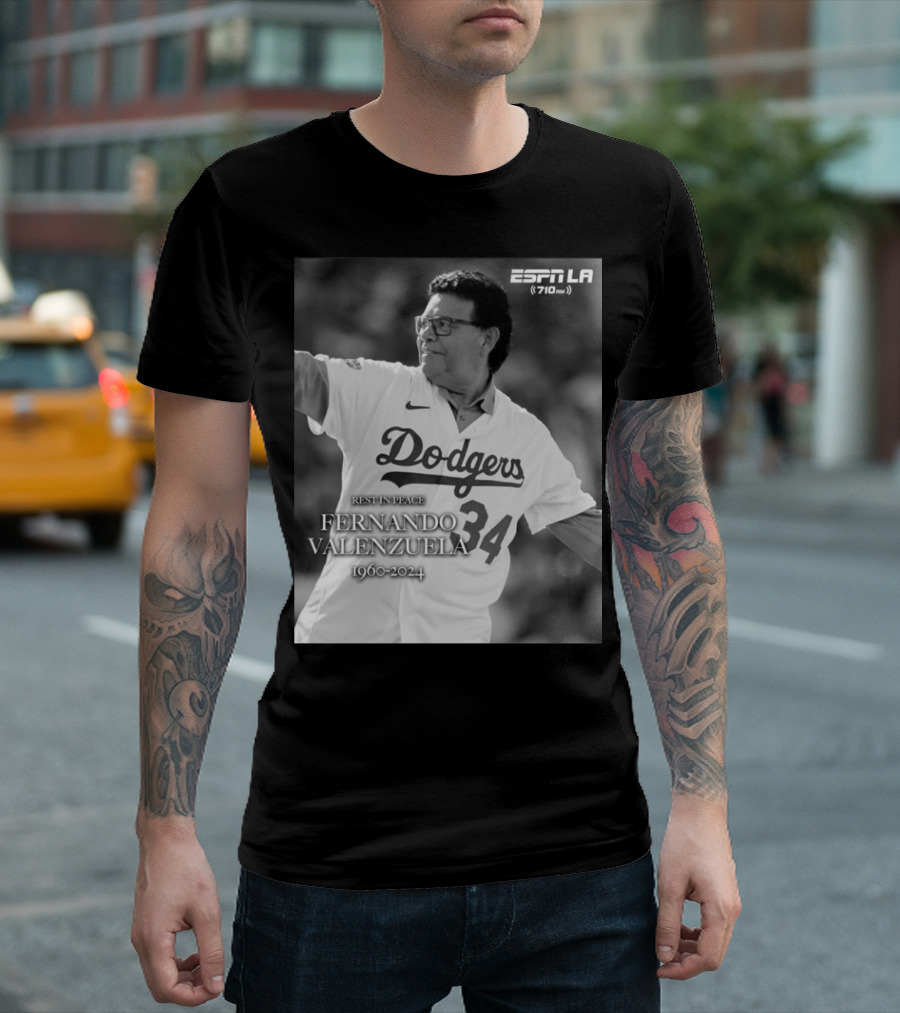 Rest In Peace Fernando Valenzuela Dodgers 1960-2024 ESPN LA T-Shirt