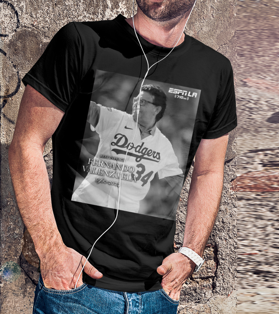 Rest In Peace Fernando Valenzuela Dodgers 1960-2024 ESPN LA T-Shirt