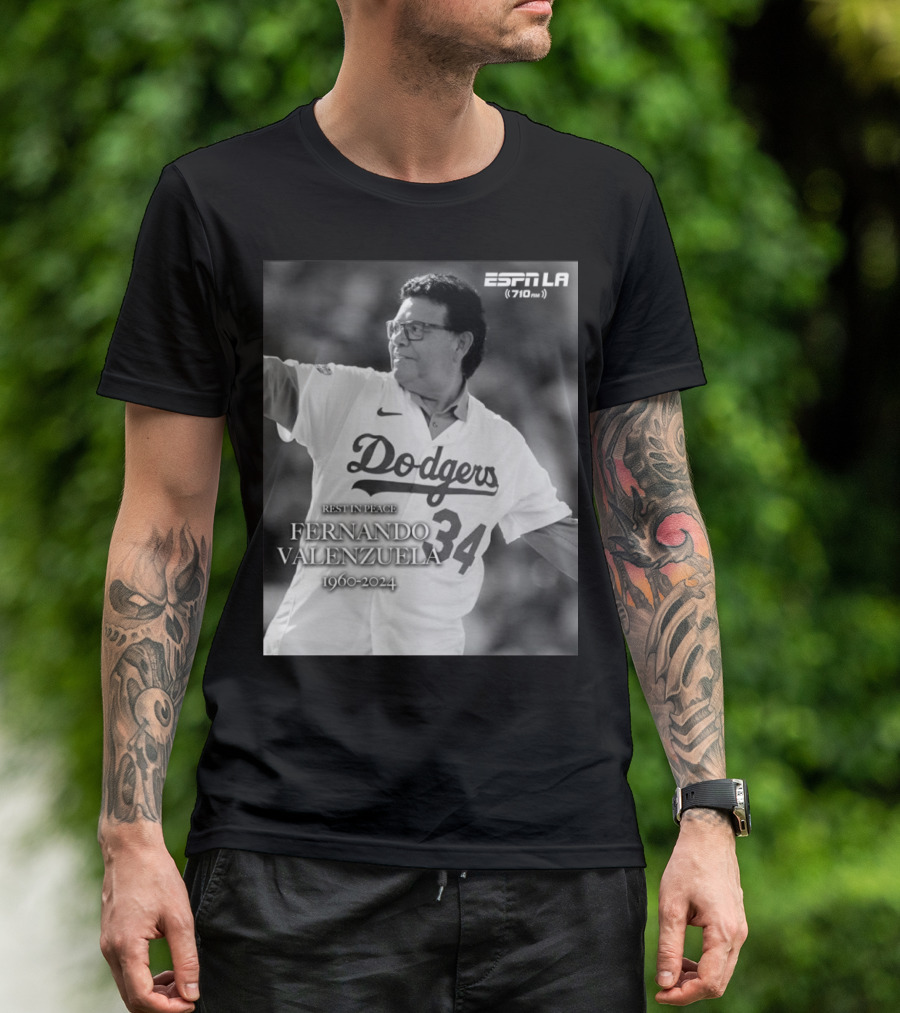 Rest In Peace Fernando Valenzuela Dodgers 1960-2024 ESPN LA T-Shirt