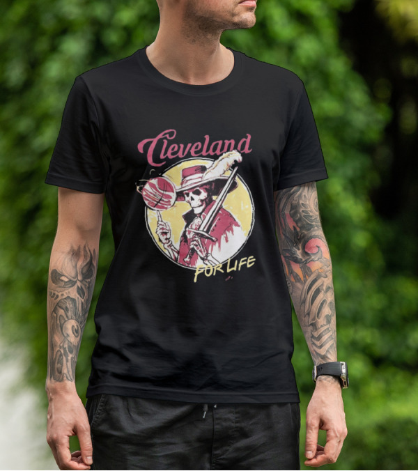 Cleveland Basketball Skeleton For Life T-Shirt