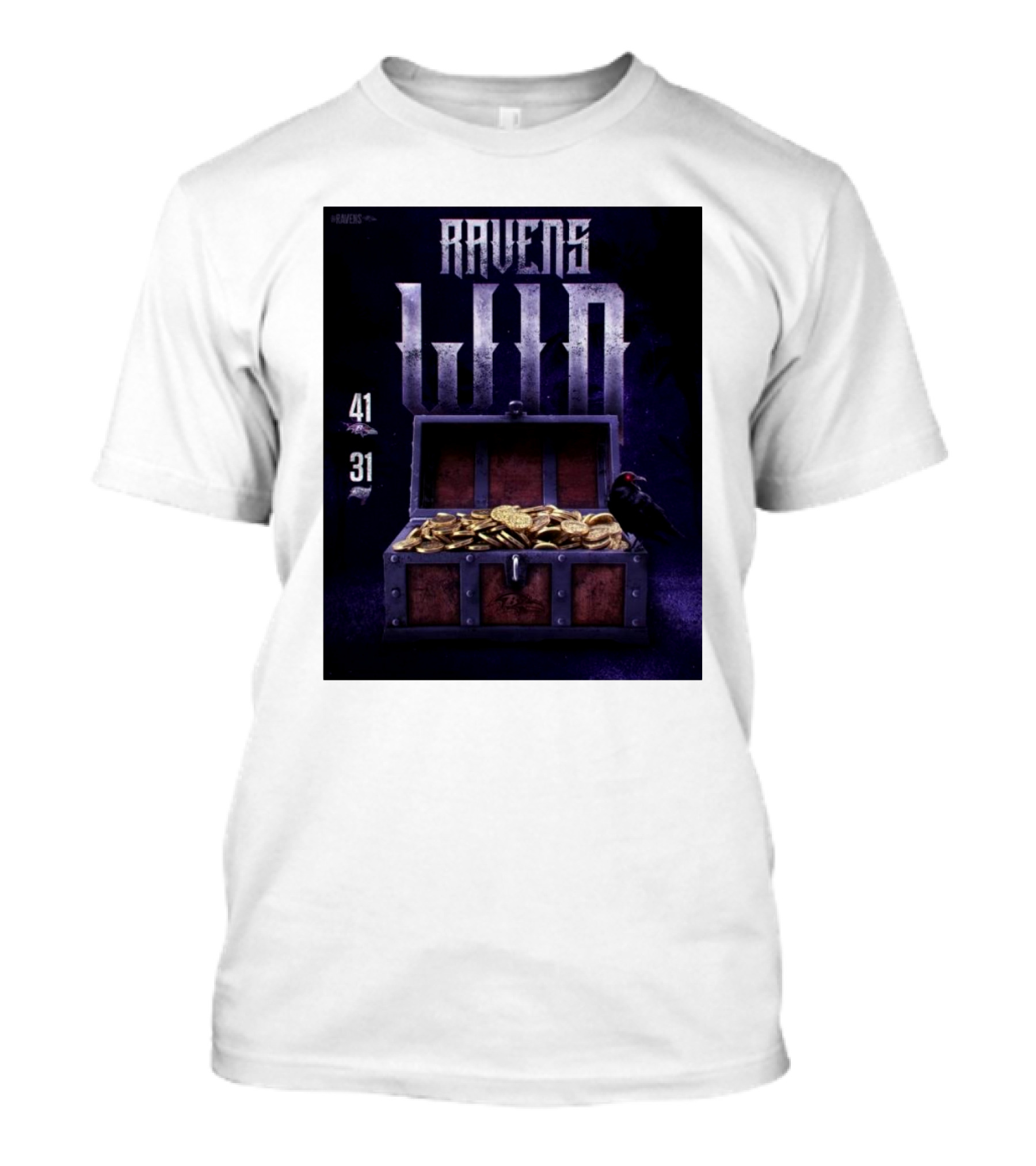 Ravens Win 41-31 Treasure Chest Victory Baltimore Vs Tampa Bay Buccaneers NFL T-Shirt