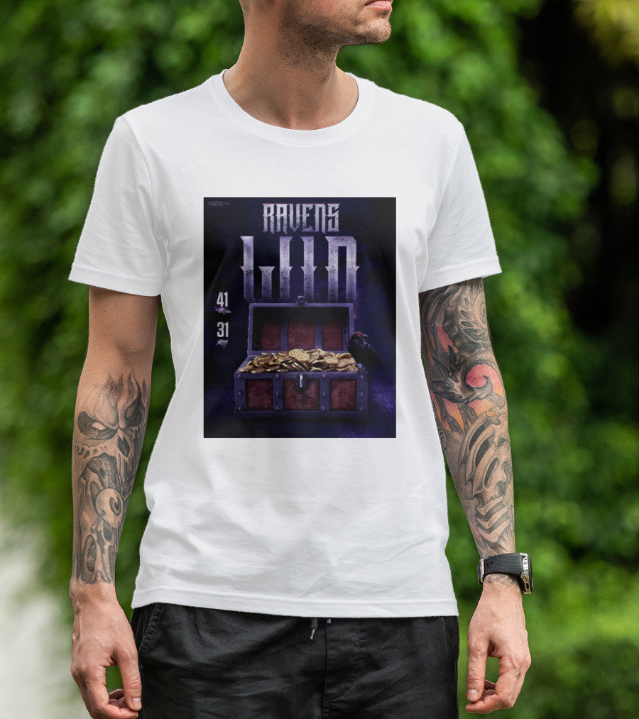 Ravens Win 41-31 Treasure Chest Victory Baltimore Vs Tampa Bay Buccaneers NFL T-Shirt