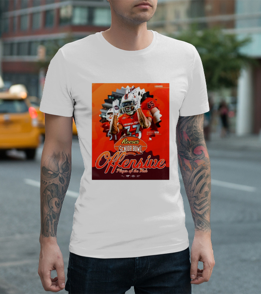 Reese’s Senior Bowl Virginia Tech Bhayshul Tuten Offensive Player of the Week T-Shirt