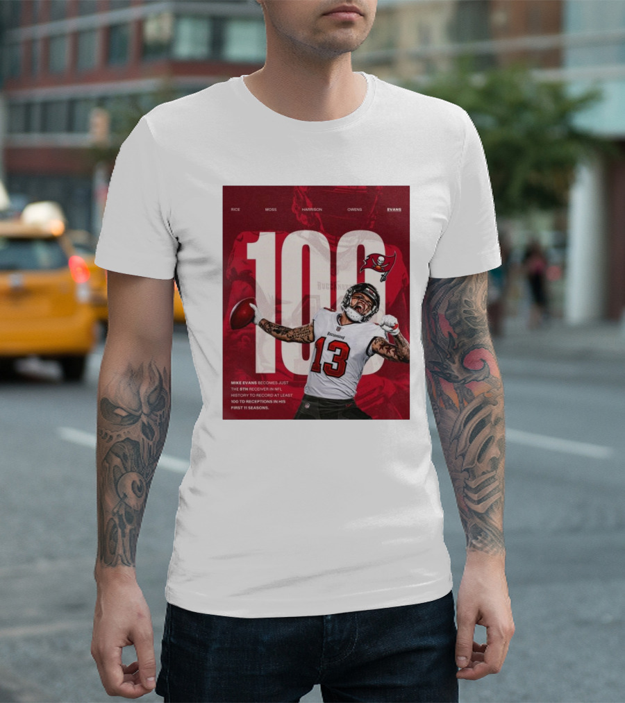Tampa Bay Buccaneers Mike Evans 100 TDs Fifth Fastest NFL History Receiver T-Shirt