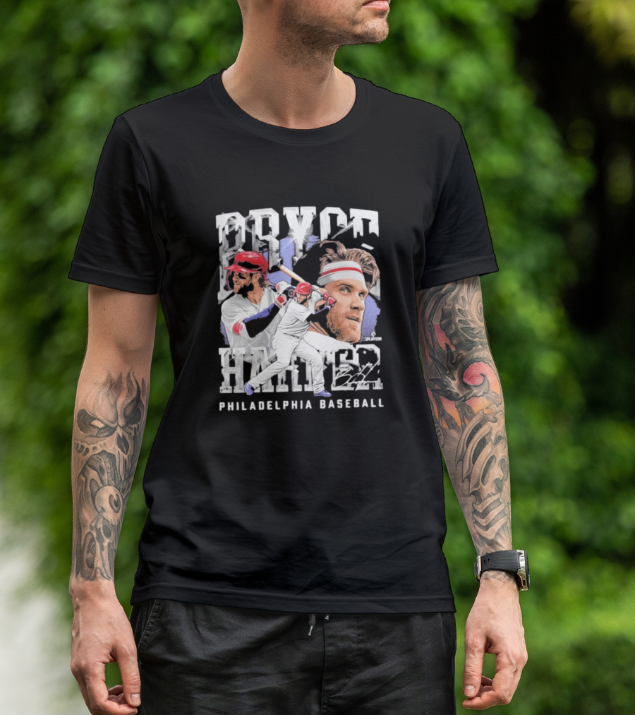 Bryce Harper Philadelphia Baseball MLB Homage Heavyweight Signature T-Shirt