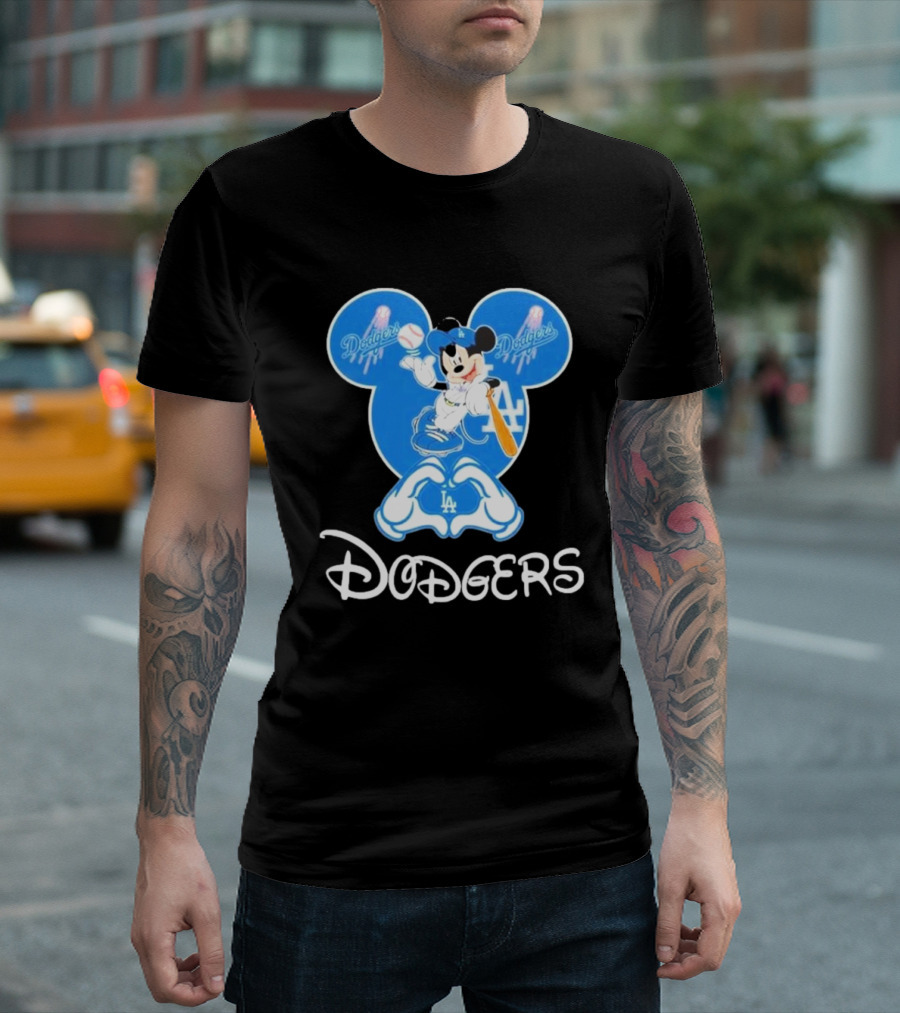 Disney Mickey Mouse Los Angeles Dodgers Baseball T-Shirt