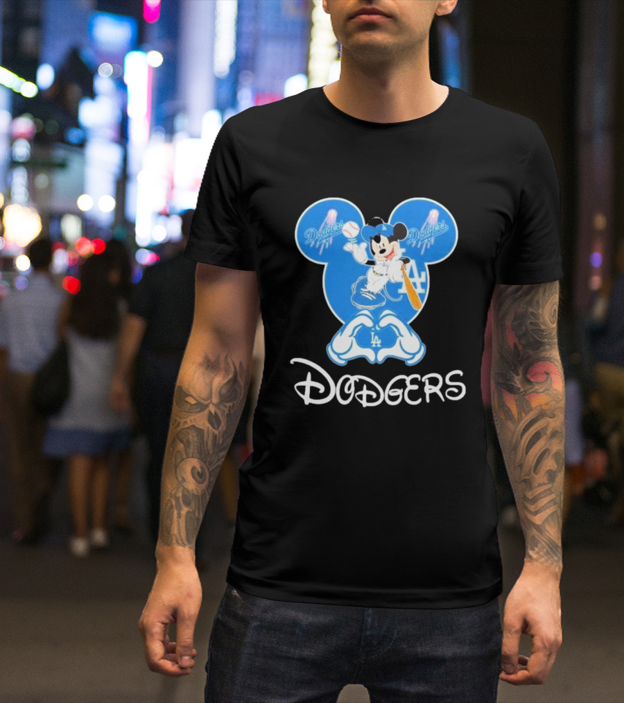 Disney Mickey Mouse Los Angeles Dodgers Baseball T-Shirt
