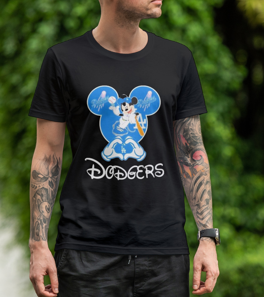 Disney Mickey Mouse Los Angeles Dodgers Baseball T-Shirt