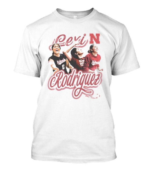 Lexi Rodriguez Nebraska Volleyball Airbrush N Logo Player Action T-Shirt