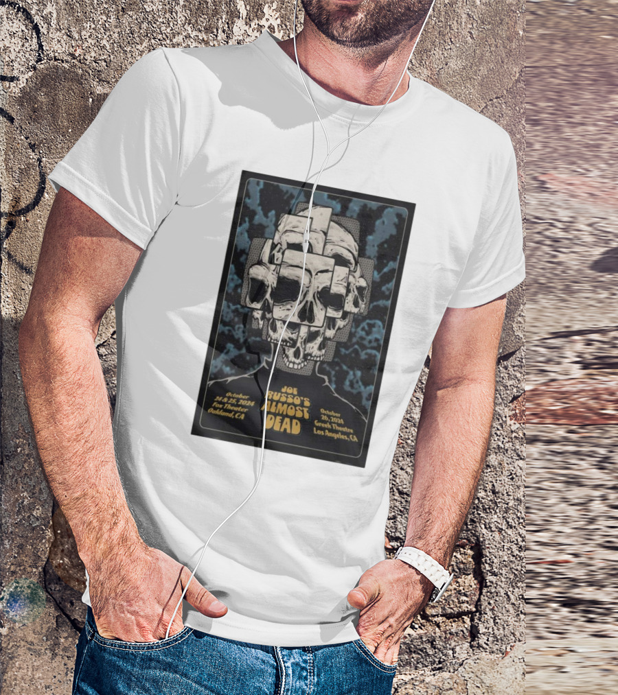 Joe Russo's Almost Dead October 24-25 2024 Fox Theater Oakland CA Greek Theatre Los Angeles CA Skulls T-Shirt