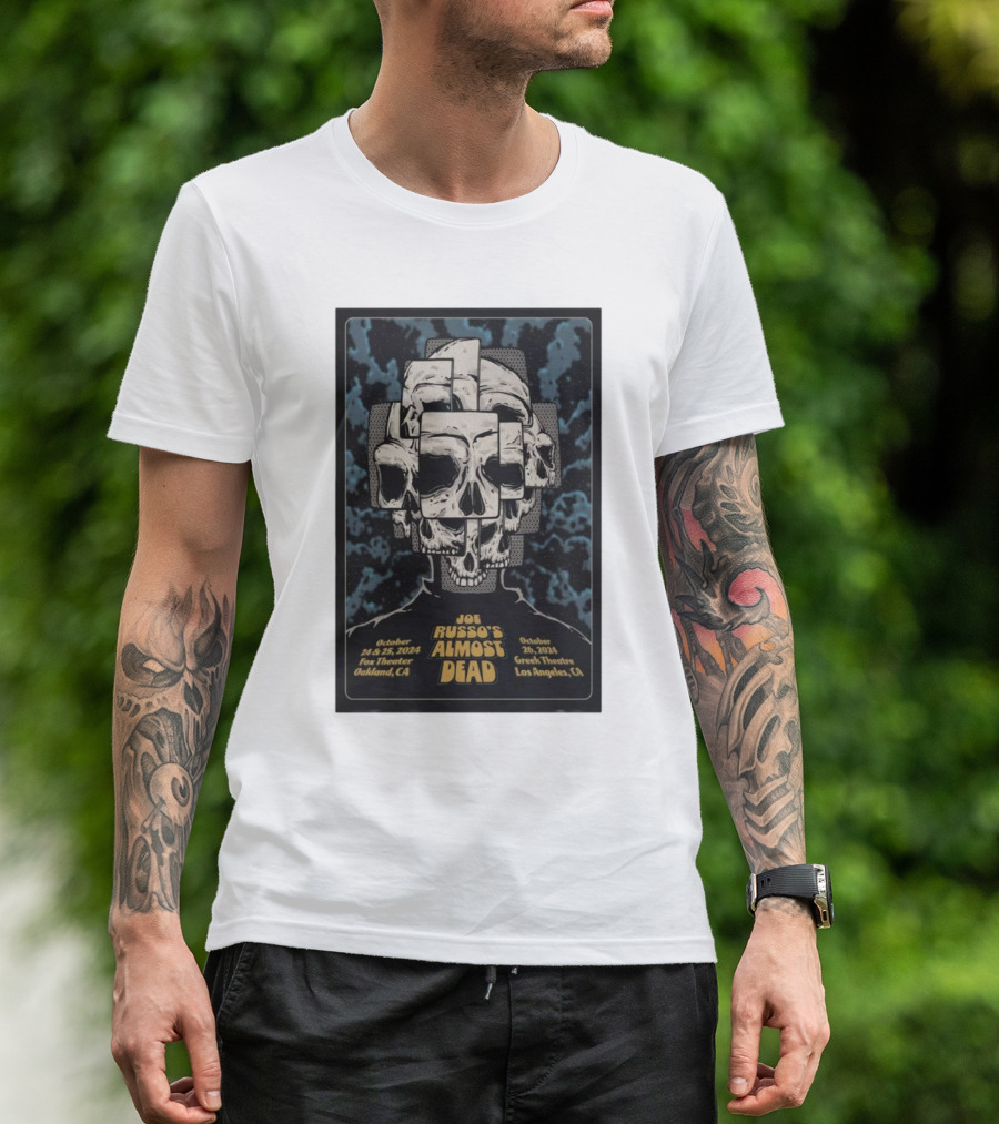 Joe Russo's Almost Dead October 24-25 2024 Fox Theater Oakland CA Greek Theatre Los Angeles CA Skulls T-Shirt