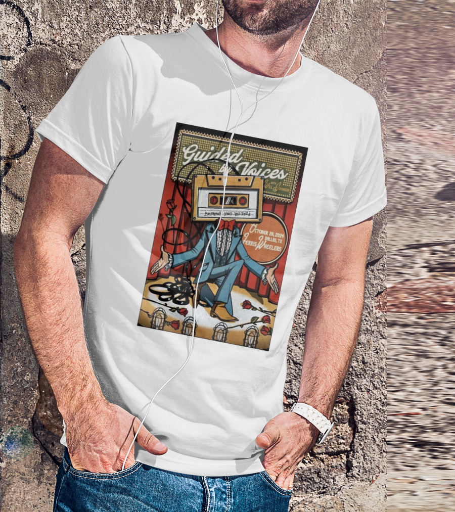 Guided By Voices Cassette Tape Performer Dallas TX October 26 2024 Ferris Wheelers T-Shirt