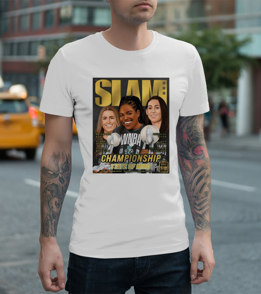 Slam Championship State of Mind Sabrina Jonquel Jones Breanna Stewart New York Liberty WNBA T-Shirt