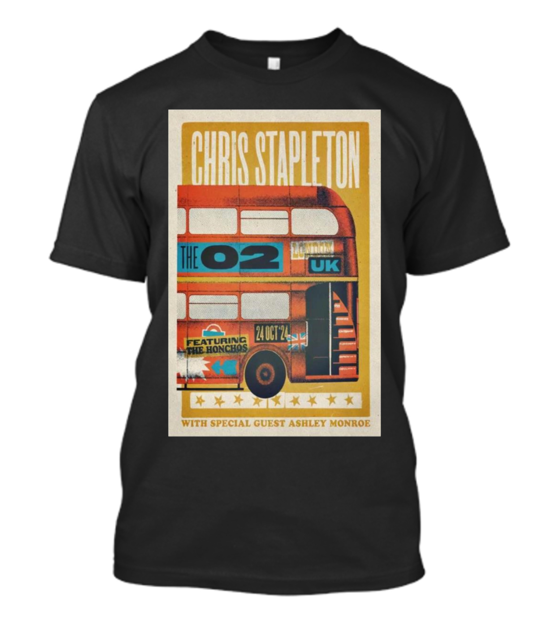 Chris Stapleton The O2 London UK Oct 24 2024 Featuring The Honchos With Special Guest Ashley Monroe T-Shirt