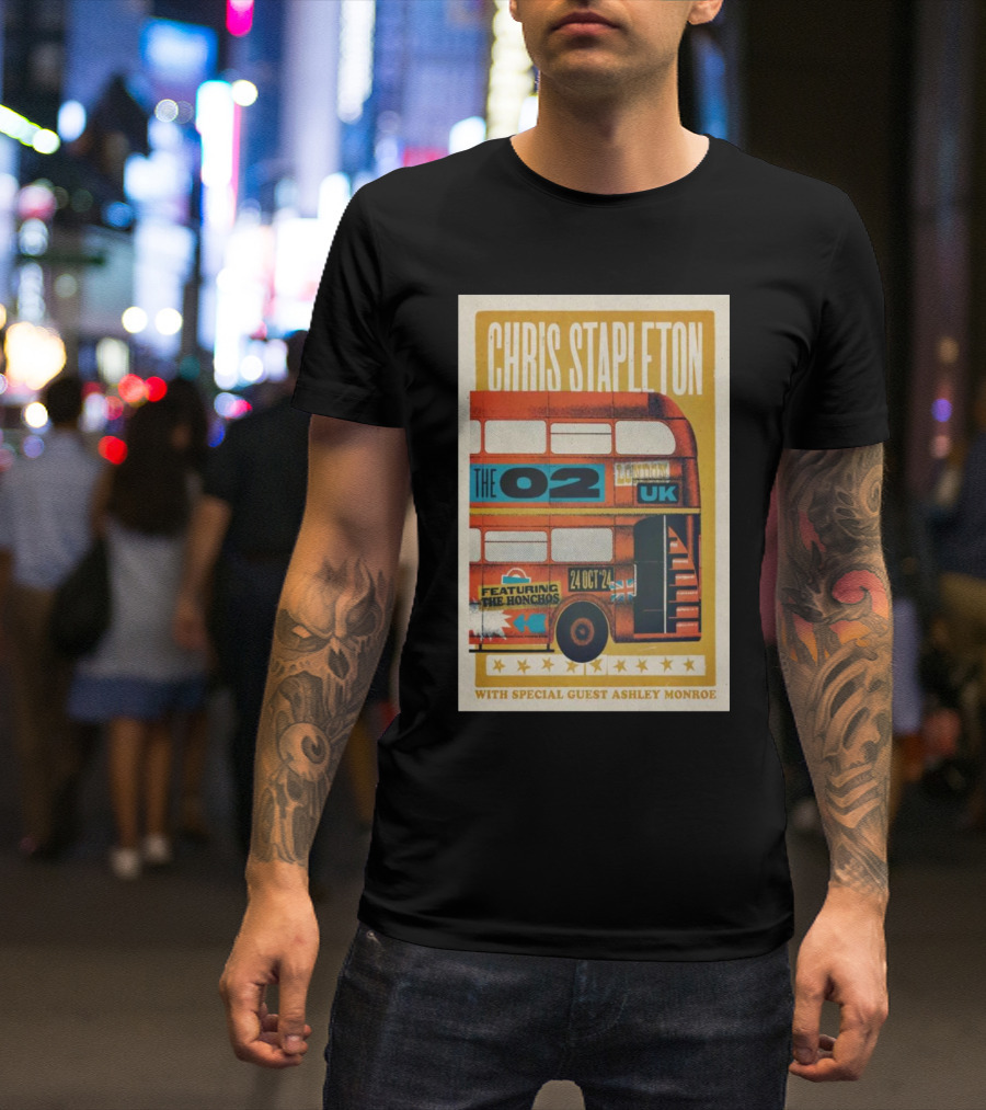 Chris Stapleton The O2 London UK Oct 24 2024 Featuring The Honchos With Special Guest Ashley Monroe T-Shirt
