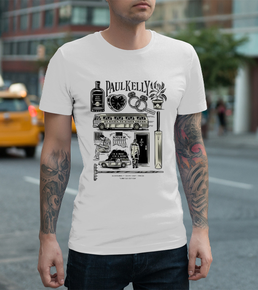 Paul Kelly Australia Music Themes Icons And Symbols T-Shirt