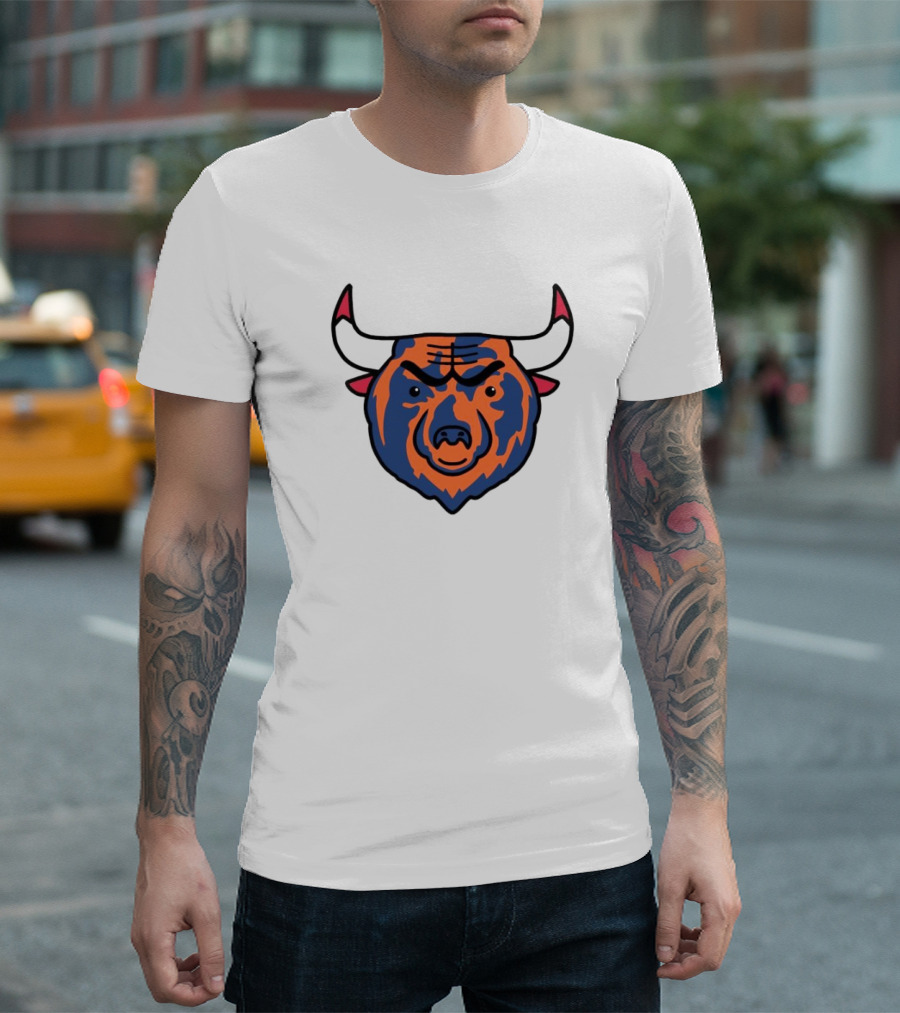 NFL Bears NBA Bulls Logo Mashup Combo T-Shirt