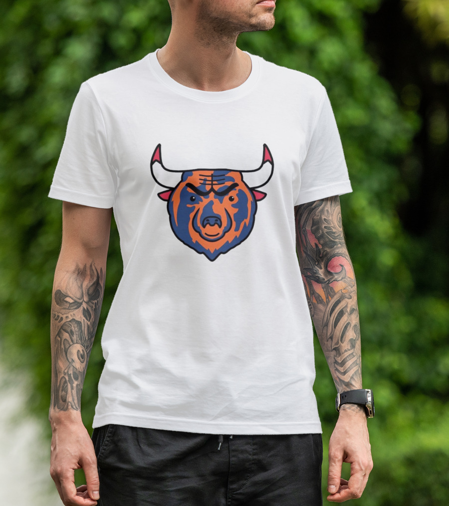 NFL Bears NBA Bulls Logo Mashup Combo T-Shirt