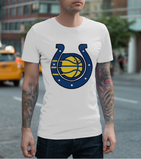 NFL X NBA Indianapolis Colts Pacers Logo Mashup Combine T-Shirt