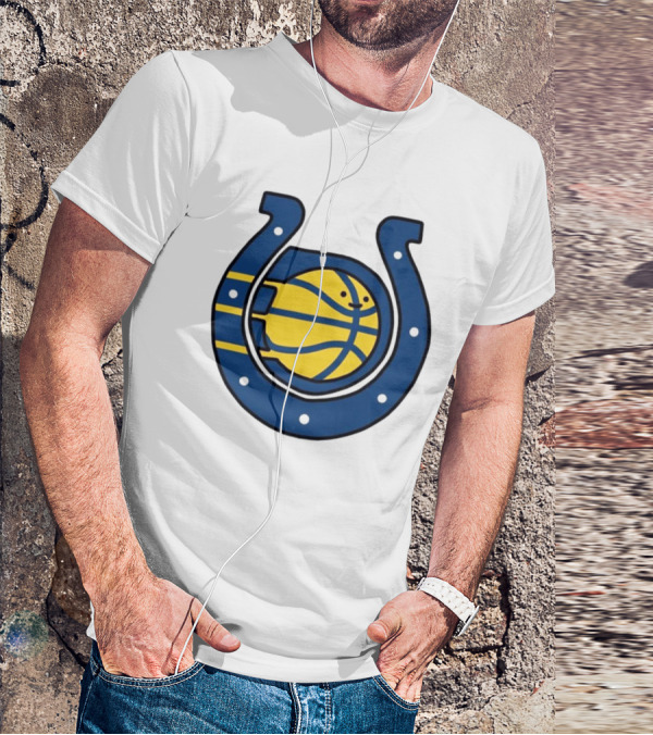 NFL X NBA Indianapolis Colts Pacers Logo Mashup Combine T-Shirt