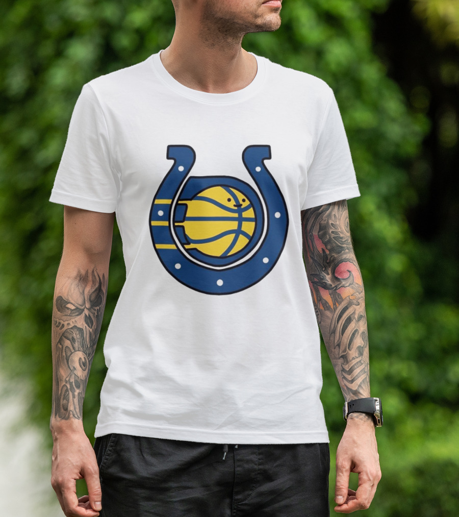NFL X NBA Indianapolis Colts Pacers Logo Mashup Combine T-Shirt