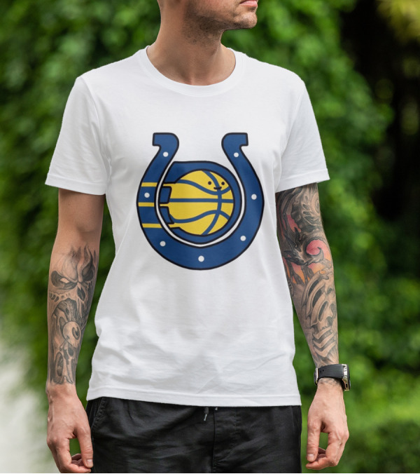 NFL X NBA Indianapolis Colts Pacers Logo Mashup Combine T-Shirt