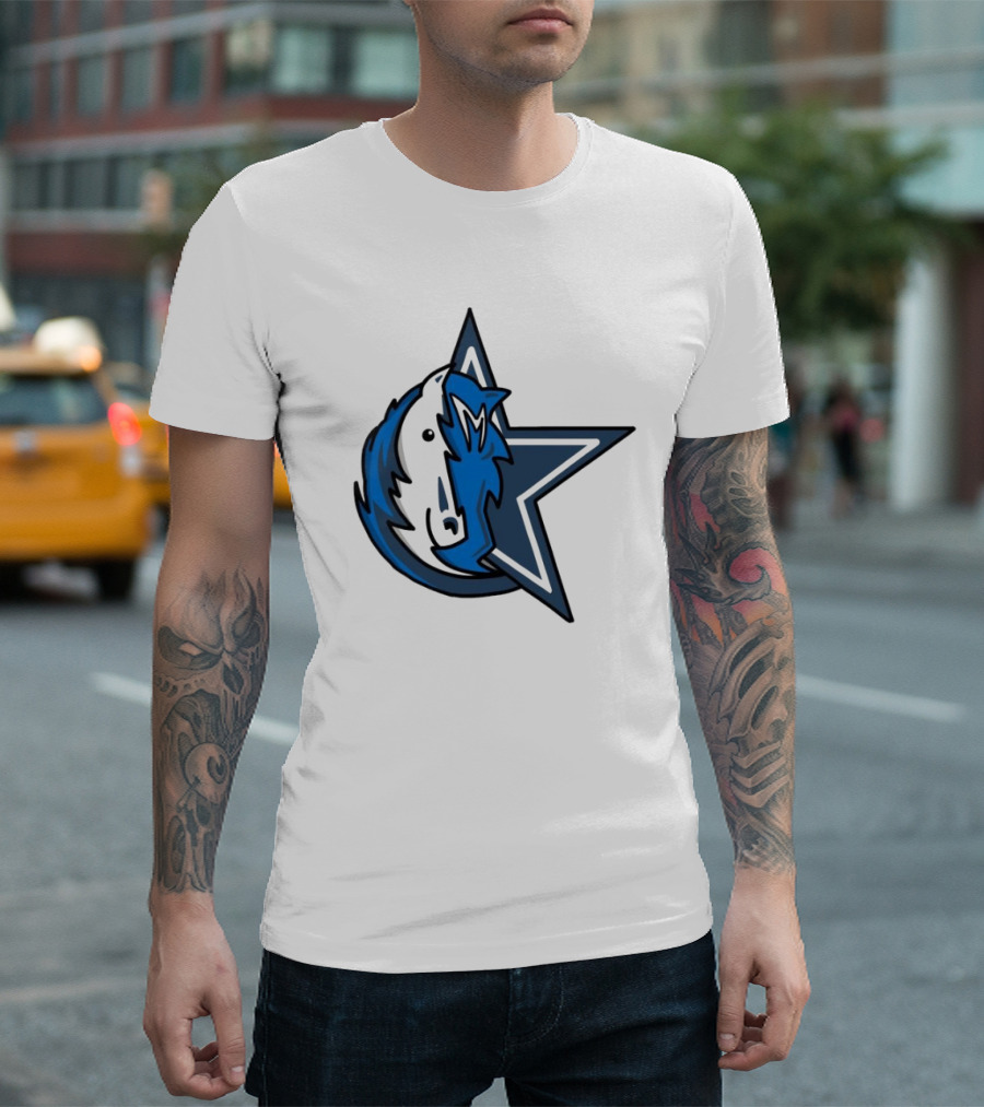 NFL NBA Cowboys Mavericks Logo Mashup Combine T-Shirt