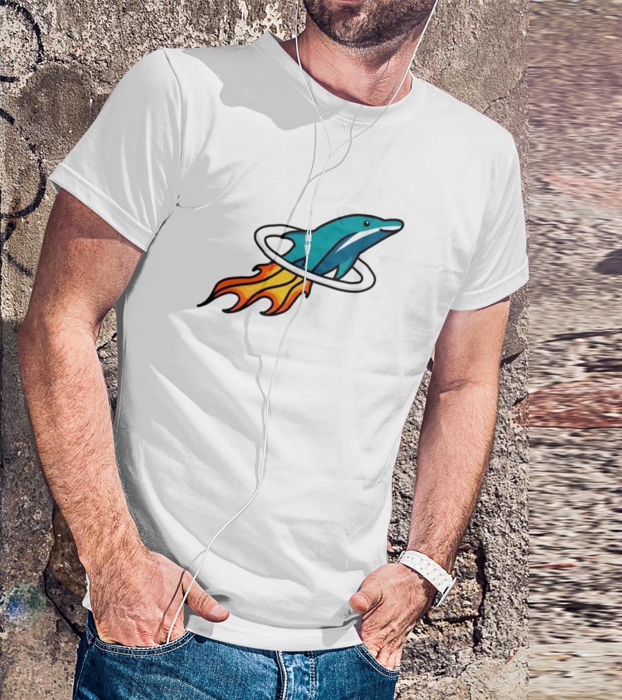Dolphins X Rockets Crossover Logo Mashup T-Shirt