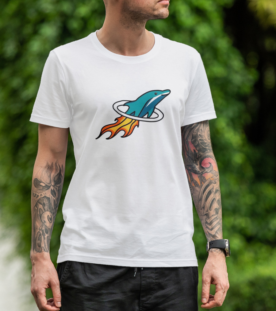 Dolphins X Rockets Crossover Logo Mashup T-Shirt